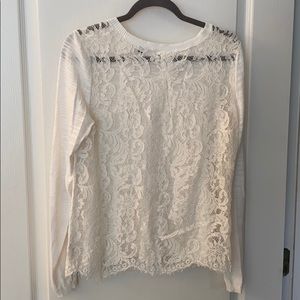 Cabi size medium full lace back blouse